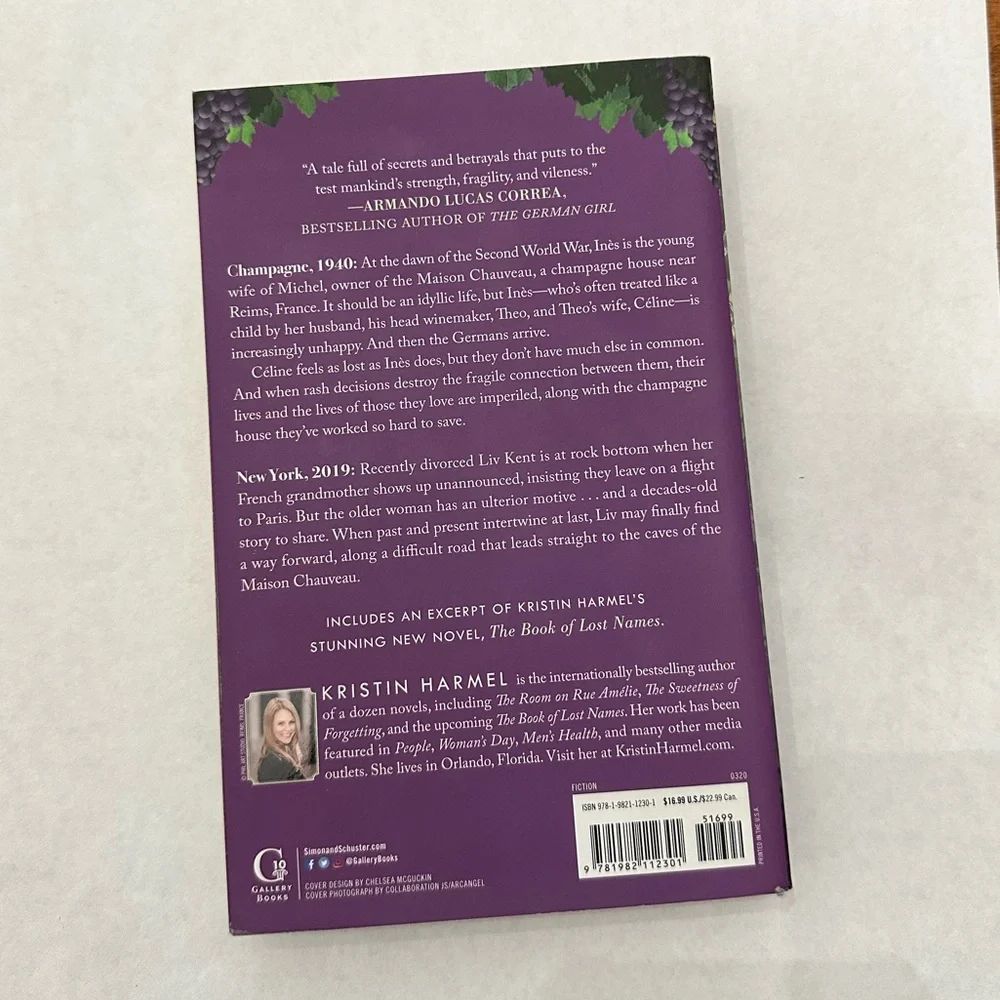 The Winemaker’s Wife by Kristen Harmel Paperback Book Historical Fiction